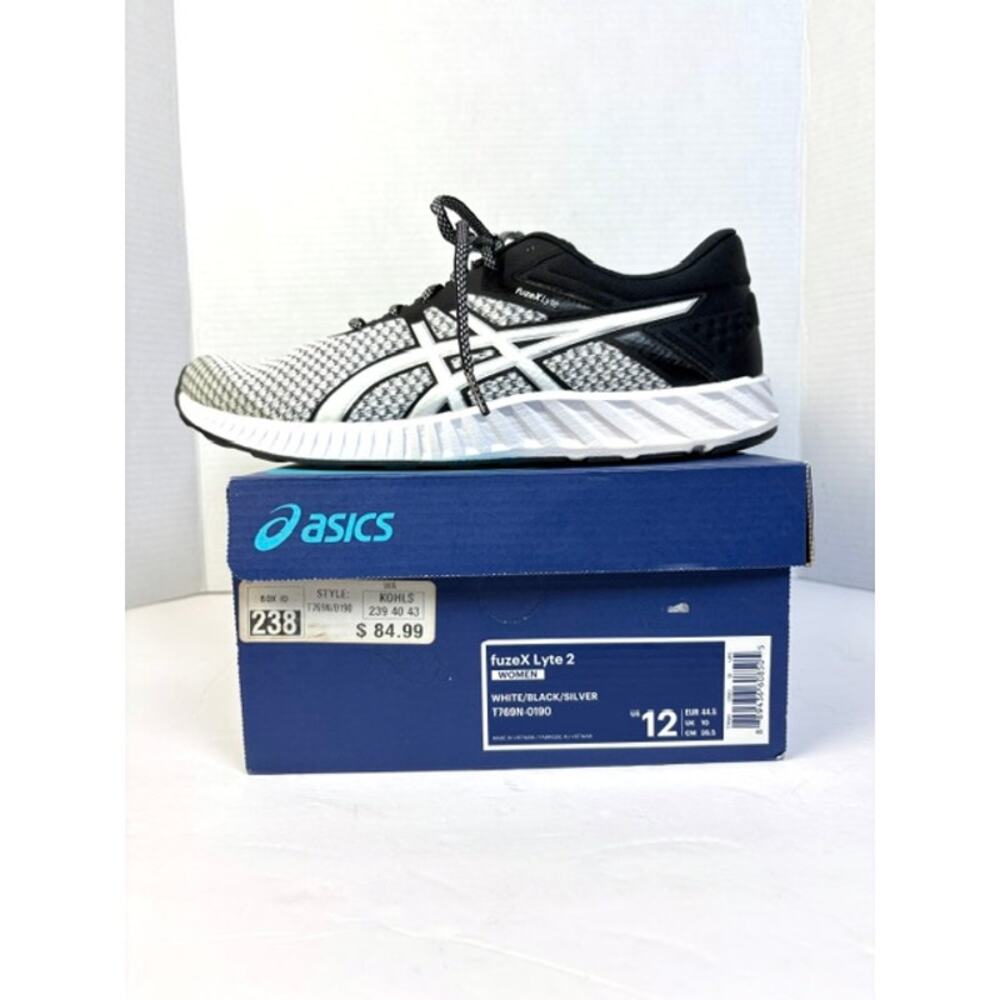 Asics Fuzex Lyte 2 Running Shoes Women's Size 12 White Black Silver T769N-0190 - Picture 3 of 11